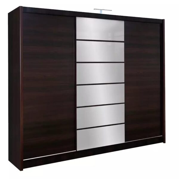 Dressing Sabina 3 culoarea maro închis 250 cm/215 h/ 61 cm adancime