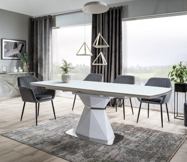 Masa Ella 2 alba extensibila 160 cm/210 cm/ 90 l/ 76 h