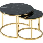 Masa de cafea Cecilia 2 negru 60 cm/80 cm