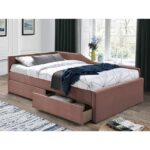 pat de colt 120x200 cu saltea inclusa Pink