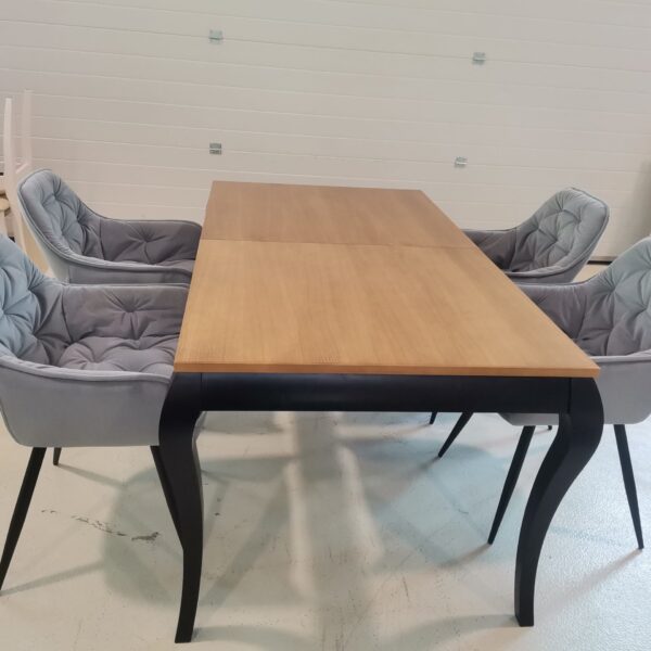 SET LID 10 MASA EXTENSIBILA 160/240/90 CM + 4 SCAUNE TAPITATE GRI