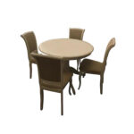 SET LID 104 MASA LIVING CU 4 SCAUNE TAPITATE CREM