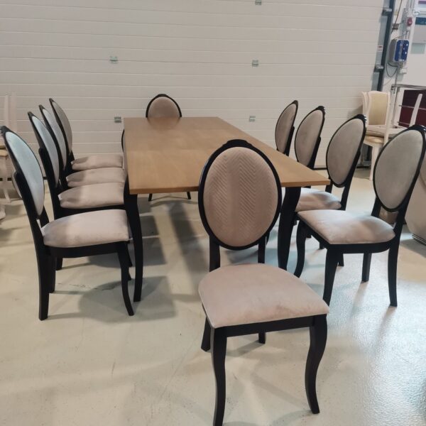 SET LID 13 MASA EXTENSIBILA FAYA 160/240/90 CM + 10 SCAUNE TAPITATE