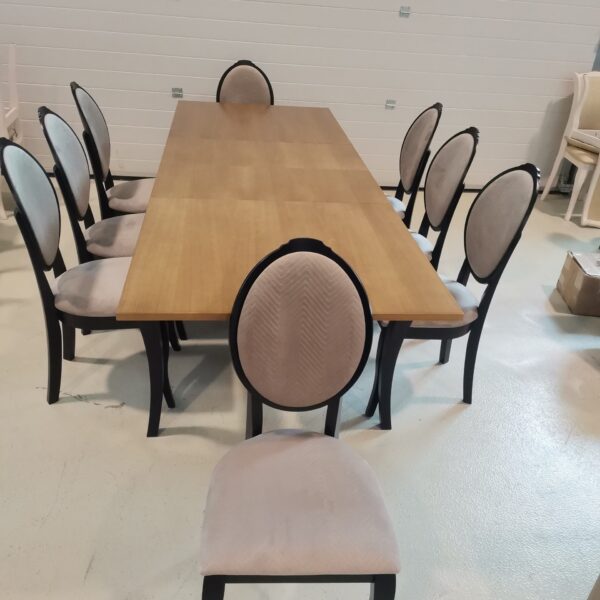 SET LID 14 MASA EXTENSIBILA FAYA 160/240/90 CM + 8 SCAUNE TAPITATE