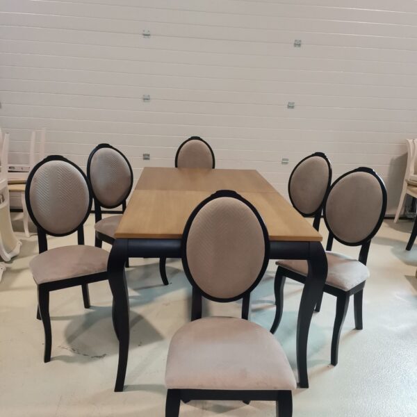SET LID 15  MASA EXTENSIBILA 160/240/90 CM + 6 SCAUNE TAPITATE