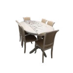 SET LID 90 MASA DINING CU 6 SCAUNE TAPITATE
