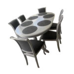 SET LID 91 MASA OVALA CU 6 SCAUNE