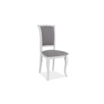 Scaun ASY 5 din lemn cadrul alb tapiterie gri
