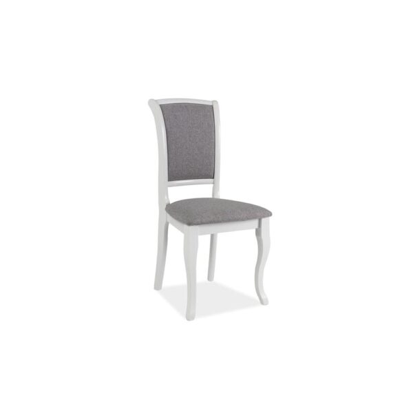 Scaun ASY 5 din lemn cadrul alb tapiterie gri