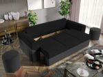 Canapea Extensibila Cali gri antracit / negru - imagine 4