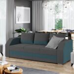 Canapea Extensibila Camino Gri Antracit / Turcoaz