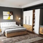 Set Mobila Dormitor Timea 7 piese Tapitat Alb