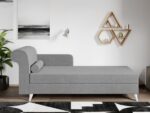 Divan / Pat o persoana tapitat Gri Deschis Round Fix - imagine 3
