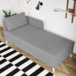 Divan / Pat o persoana tapitat Gri Deschis Soft Fix