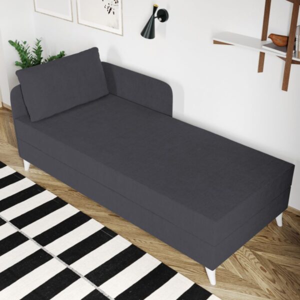 Divan / Pat o persoana tapitat Gri Inchis Soft Fix