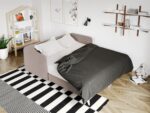Divan dublu / Pat matrimonial tapitat Crem Soft Fix - imagine 2