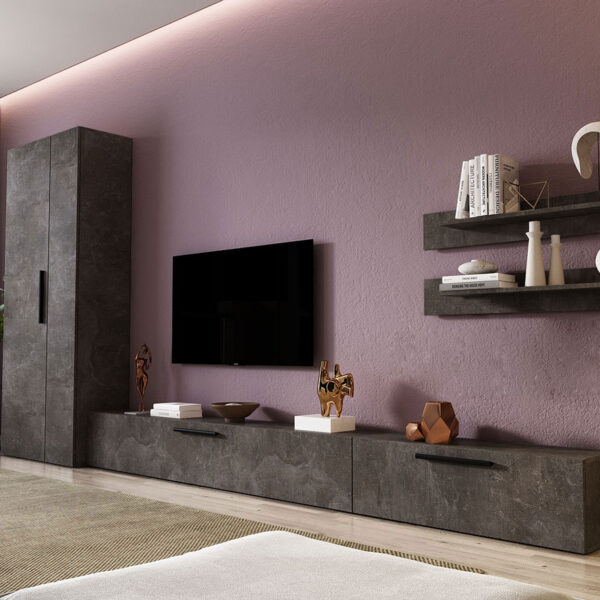 Living Pati 121 - Mobila Sufragerie Gri Beton