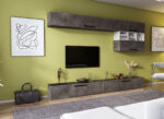 Living Pati 135 - Mobila Sufragerie Gri Beton + Alb - imagine 2