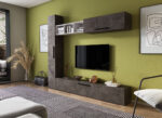 Living Pati 137 - Mobila Sufragerie Gri Beton + Alb - imagine 2