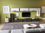 Living Pati 140 - Mobila Sufragerie Gri Antracit + Alb - imagine 2