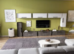 Living Pati 141 - Mobila Sufragerie Gri Beton + Alb - imagine 2