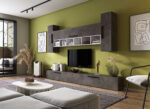 Living Pati 143 - Mobila Sufragerie Gri Beton + Alb - imagine 2