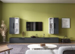 Living Pati 144 - Mobila Sufragerie Gri Antracit + Alb - imagine 2