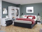 Pachet Mobila Dormitor + Living Gri Antracit / Alb - imagine 3