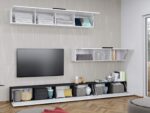 Pachet Mobila Dormitor + Living Gri Antracit / Alb - imagine 6