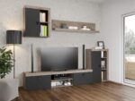 Pachet Mobila Dormitor + Living Gri Antracit / K02 - imagine 5