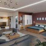 Pachet Mobila Dormitor + Living Stejar / Alb