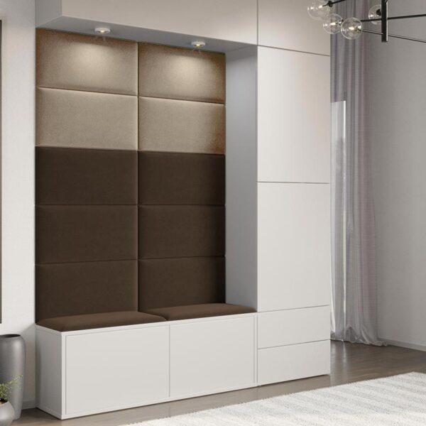 Panou decorativ tapitat - dreptunghi Bej / Cappuccino