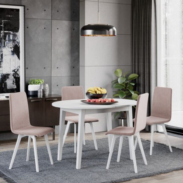 Set Masa Extensibila si 4 scaune Rosa Crem