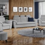 Set Canapea si Fotolii Biano Gri Deschis