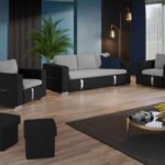 Set Canapea si Fotolii Ivy Gri Deschis / Gri Antracit