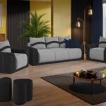 Set Canapea si Fotolii Nova Gri Deschis / Gri Antracit