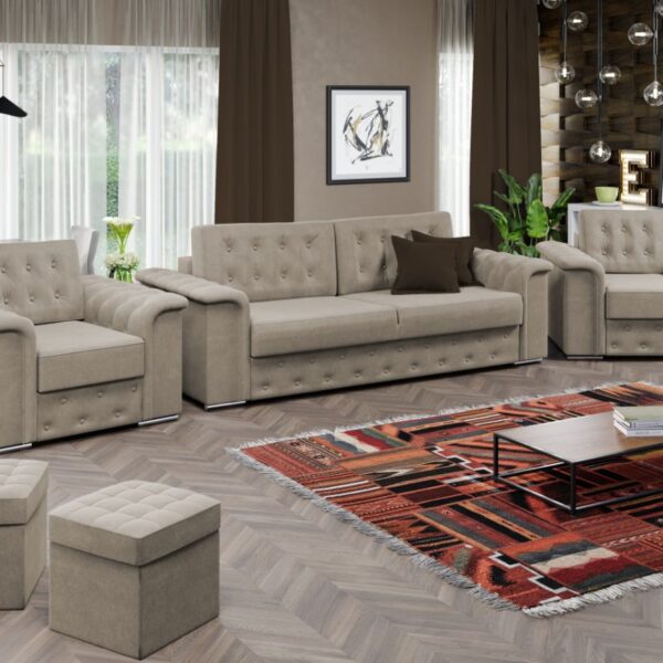 Set Canapea si Fotolii Olimp Crem