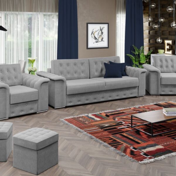 Set Canapea si Fotolii Olimp Gri Deschis