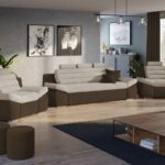 Set Canapea si Fotolii Quinn Crem / Maro