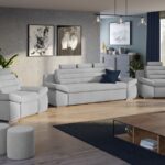 Set Canapea si Fotolii Quinn Gri Deschis