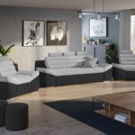 Set Canapea si Fotolii Quinn Gri Deschis / Gri Antracit