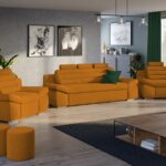 Set Canapea si Fotolii Quinn Portocaliu