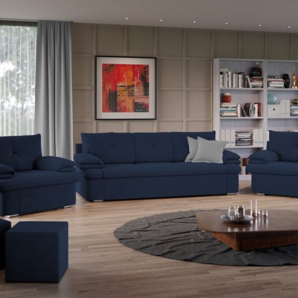 Set Canapea si Fotolii Roma Albastru