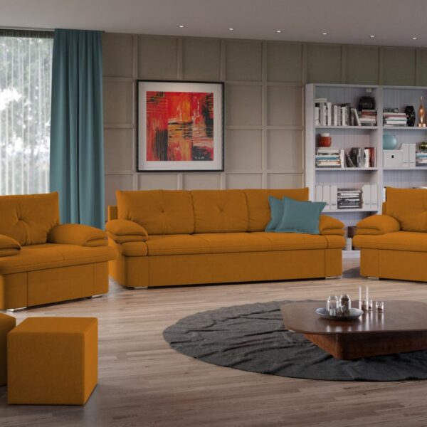 Set Canapea si Fotolii Roma Portocaliu