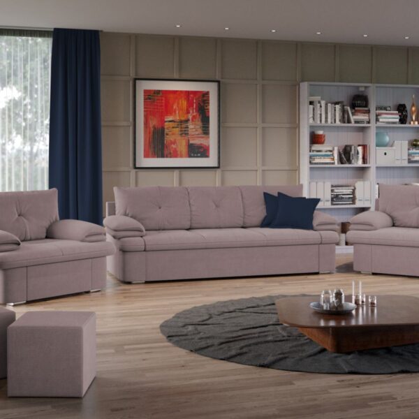 Set Canapea si Fotolii Roma Roze