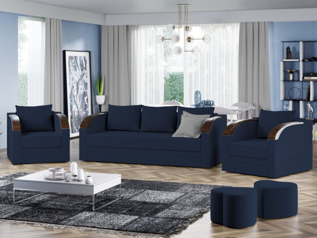 Set Canapea si Fotolii Verona Albastru