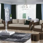 Set Canapea si Fotolii Verona Crem / Maro