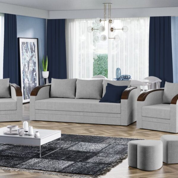 Set Canapea si Fotolii Verona Gri Deschis