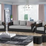 Set Canapea si Fotolii Verona Gri Deschis / Gri Antracit