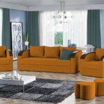 Set Canapea si Fotolii Verona Portocaliu